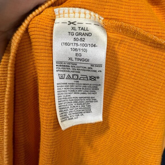 GAP Rib Henley, Orange, XL TALL - Picture 6 of 6